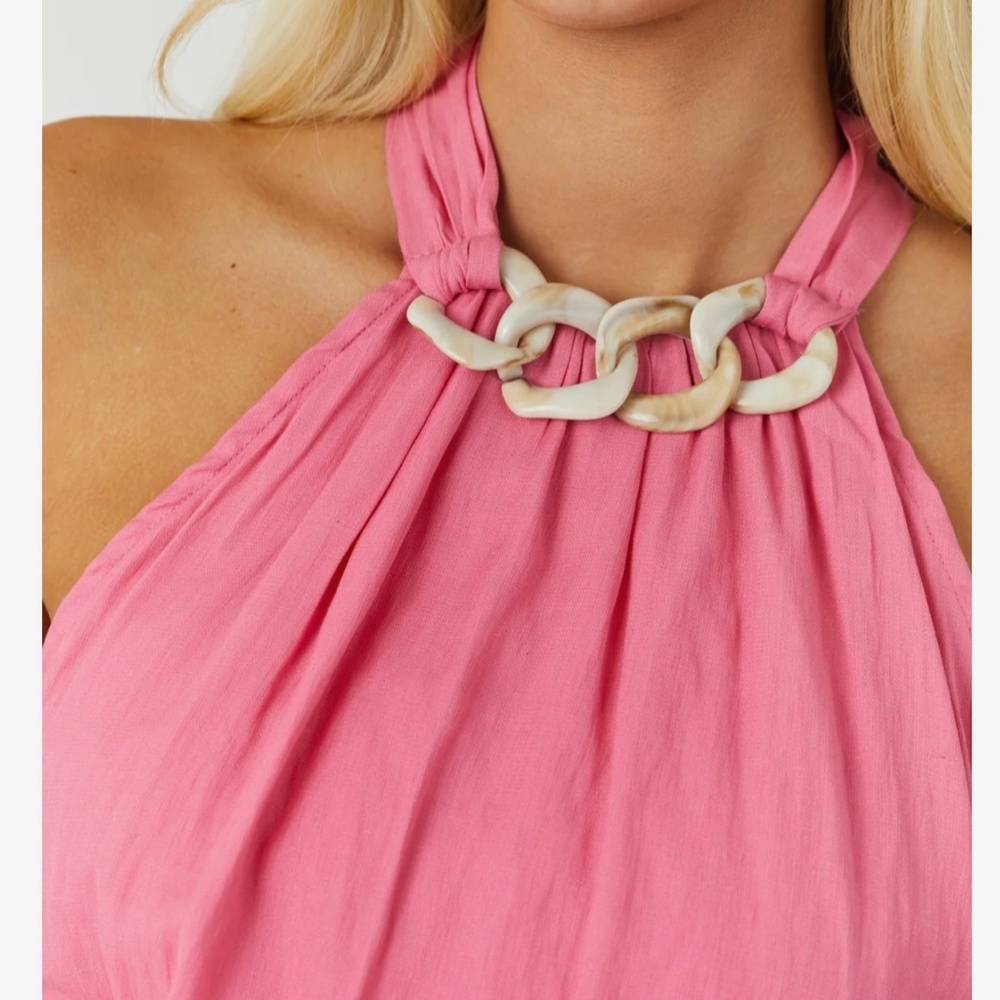 DO + BE Acrylic Ring Chain Halter Neck Romper. NWT - Picture 4 of 9